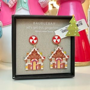 NEW Baublebar Christmas Gingerbread House Earrings